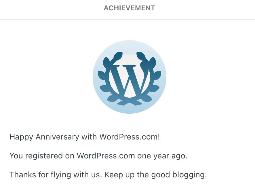 One year anniversary post